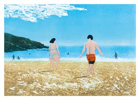 A day at the beach greeting card