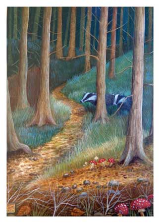 The wood by night greeting card Jemima Jameson