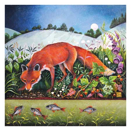 The fox and the fished greeting card Jemima Jameson