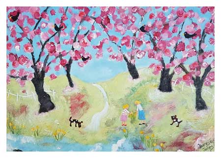 The day we picked daffodils greeting card