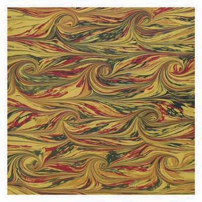 Square pattern of swirling marbled colors in yellow, red, green, and black.