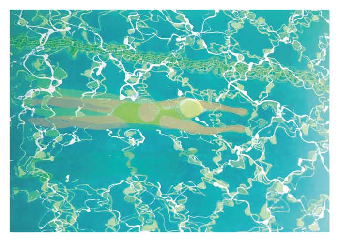 Swimming in a green pool