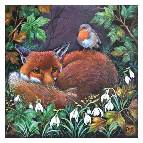 The Fox & the snowdrops.