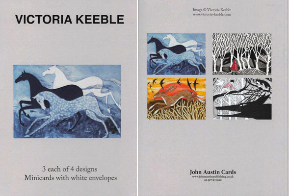 Box of Victoria Keeble John Austin Cards featuring 4 horse and nature-themed card designs.