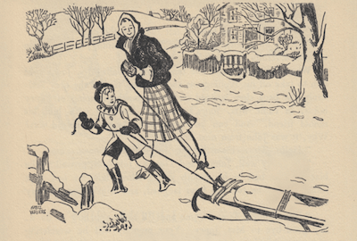 Timothy goes sledging